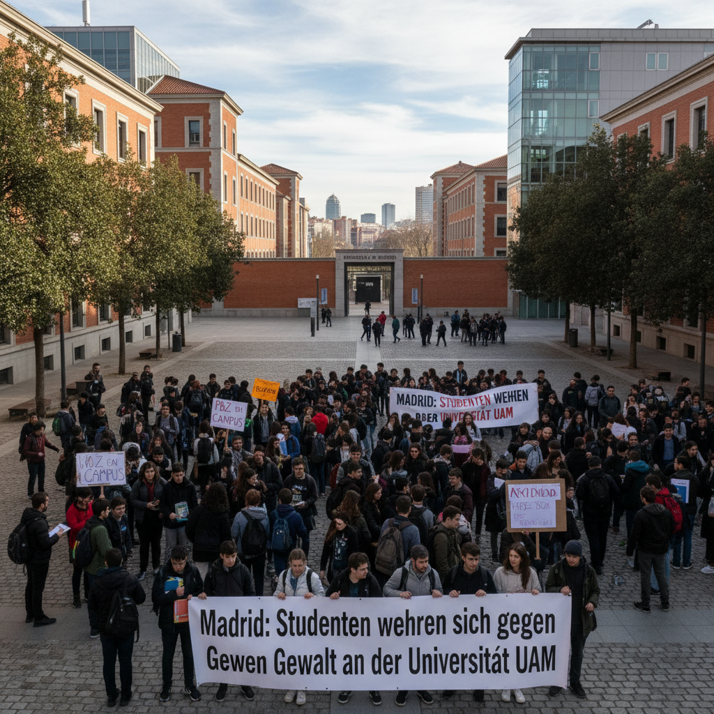 Widerstand gegen Radikale: Studenten der UAM Madrid fordern Meinungsfreiheit statt Gewalt