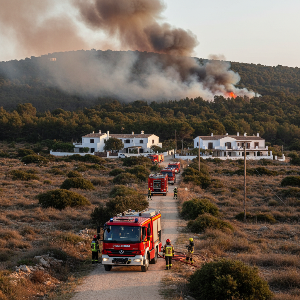 Alarm auf Ibiza: Waldbrand am Puig de sa Creu bedroht Wohnhaus