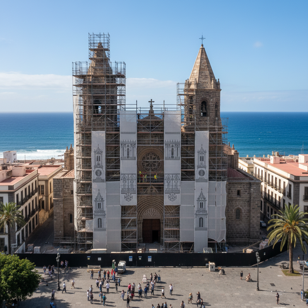 Optische Aufwertung für die Kathedrale Santa Ana vor Papstbesuch auf Gran Canaria