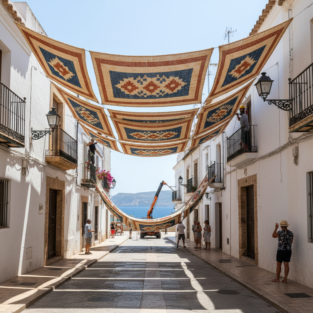 Schatten für den Sommer: Ibiza installiert dekorative Überdachung in zentraler Straße