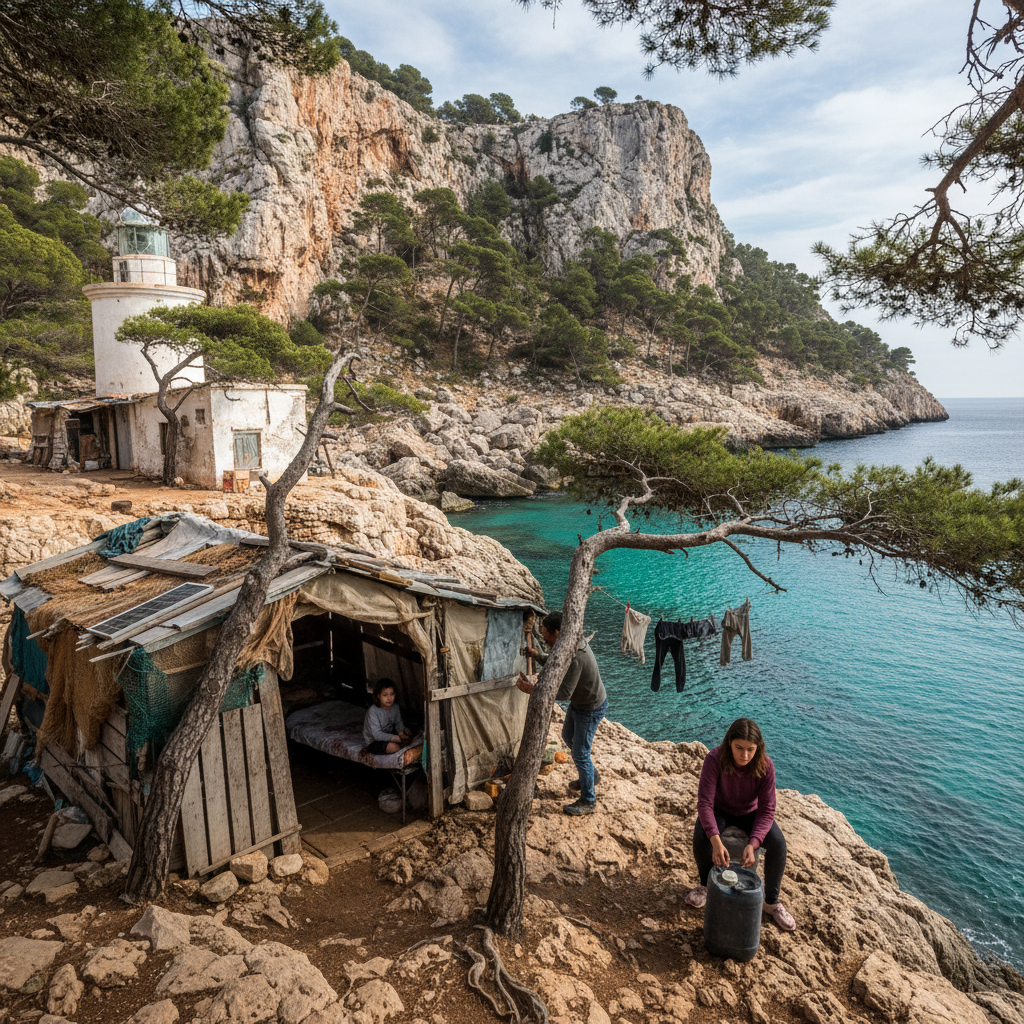 Notunterkunft am Leuchtturm: Familie besetzt Fischerhütte auf Ibiza