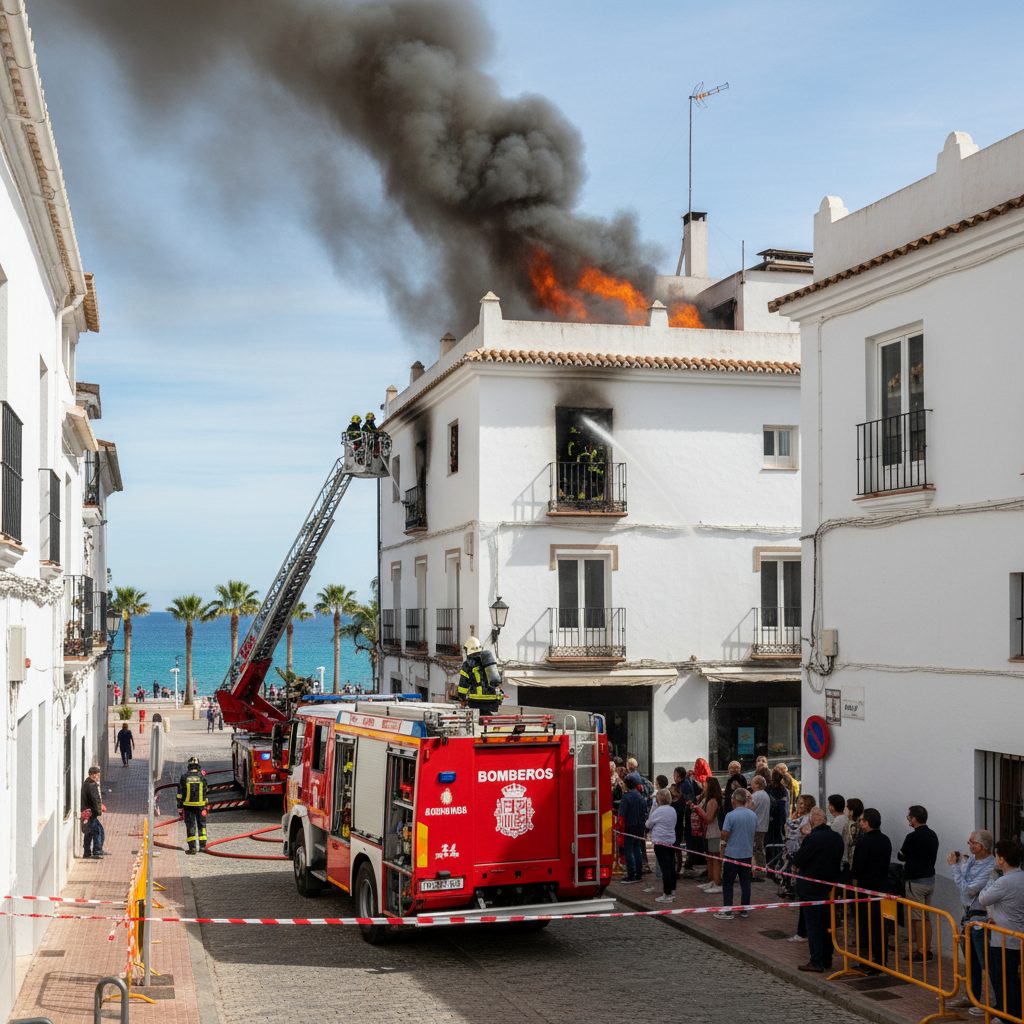Großbrand im Zentrum von Málaga: Hotel komplett evakuiert und Straßen gesperrt