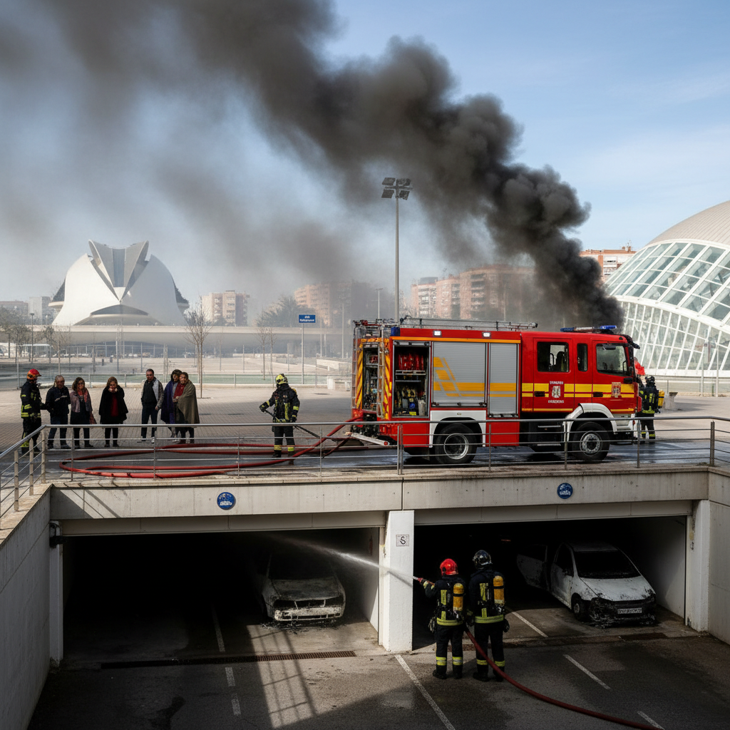 Feuer in Tiefgarage in Silla: Bewohner müssen Häuser verlassen