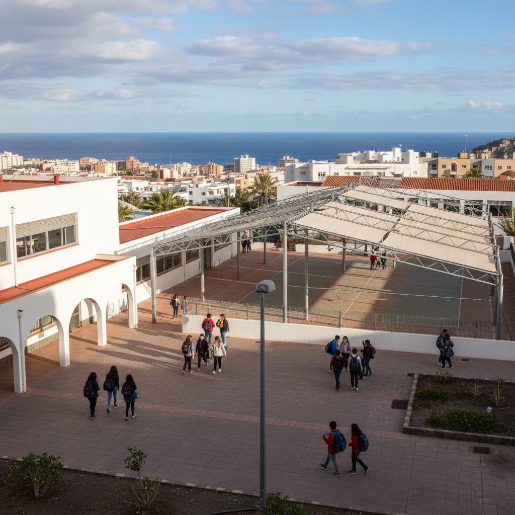 Sonnenschutz für Gran Tarajal: Über eine halbe Million Euro für Schulsportplatz auf Fuerteventura