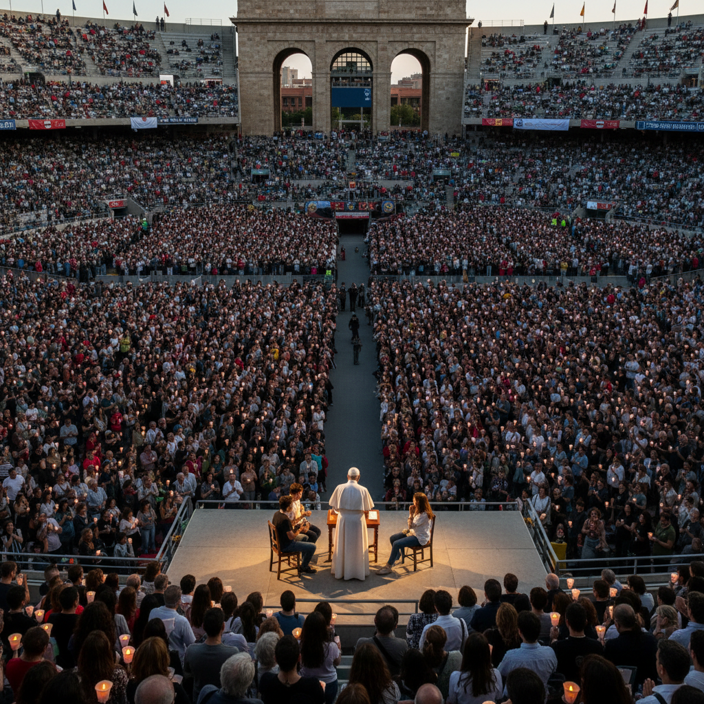 Papstbesuch in Barcelona: 40.000 Menschen zur Gebetswache im Olympiastadion erwartet