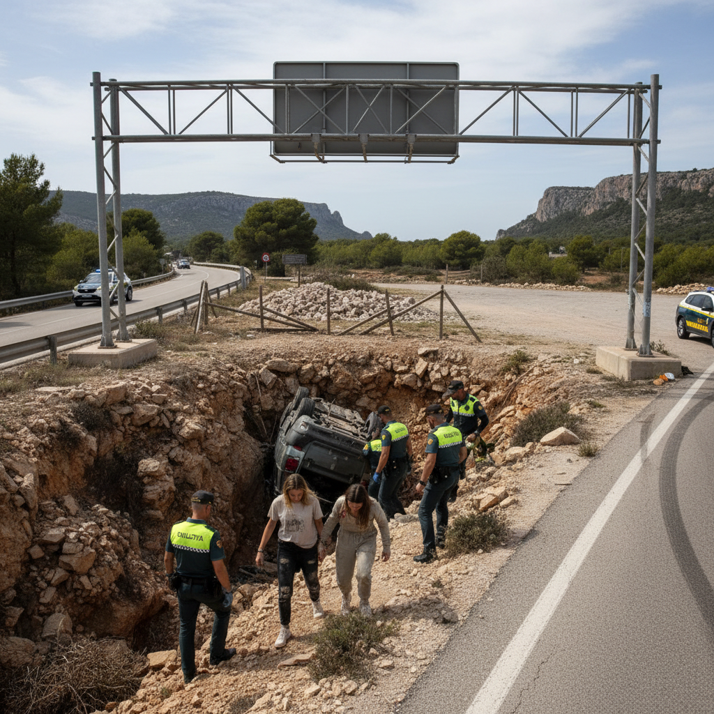 Unfall an der Cala d’Hort: Fahrzeug stürzt neben gesperrtem Parkplatz in die Tiefe